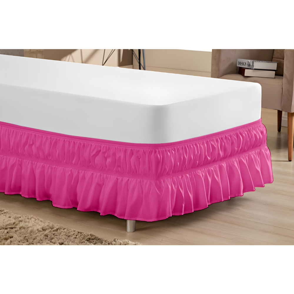Saia Box Solteiro com 2 Elásticos Ajustáveis Micropercal 170 Fios Cama Baú