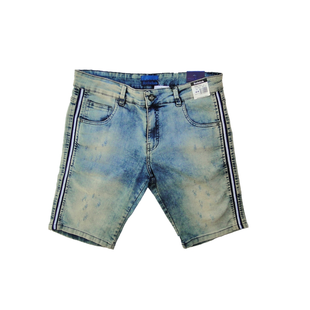 Bermuda Jeans Masculina Premium Slim Fit e Skinny com Elastano - Tecido de Qualidade marca Rock Soda