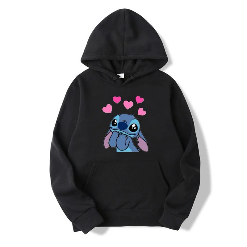 Moletom Infantil e Juvenil Canguru Com Capuz Estampado Casaco Agasalho Inverno Moda Stitch