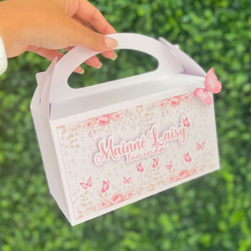 Maletas Lancheirinhas Personalizadas Jardim das Borboletas | Lembrancinha Festa Sacolinha Surpresa