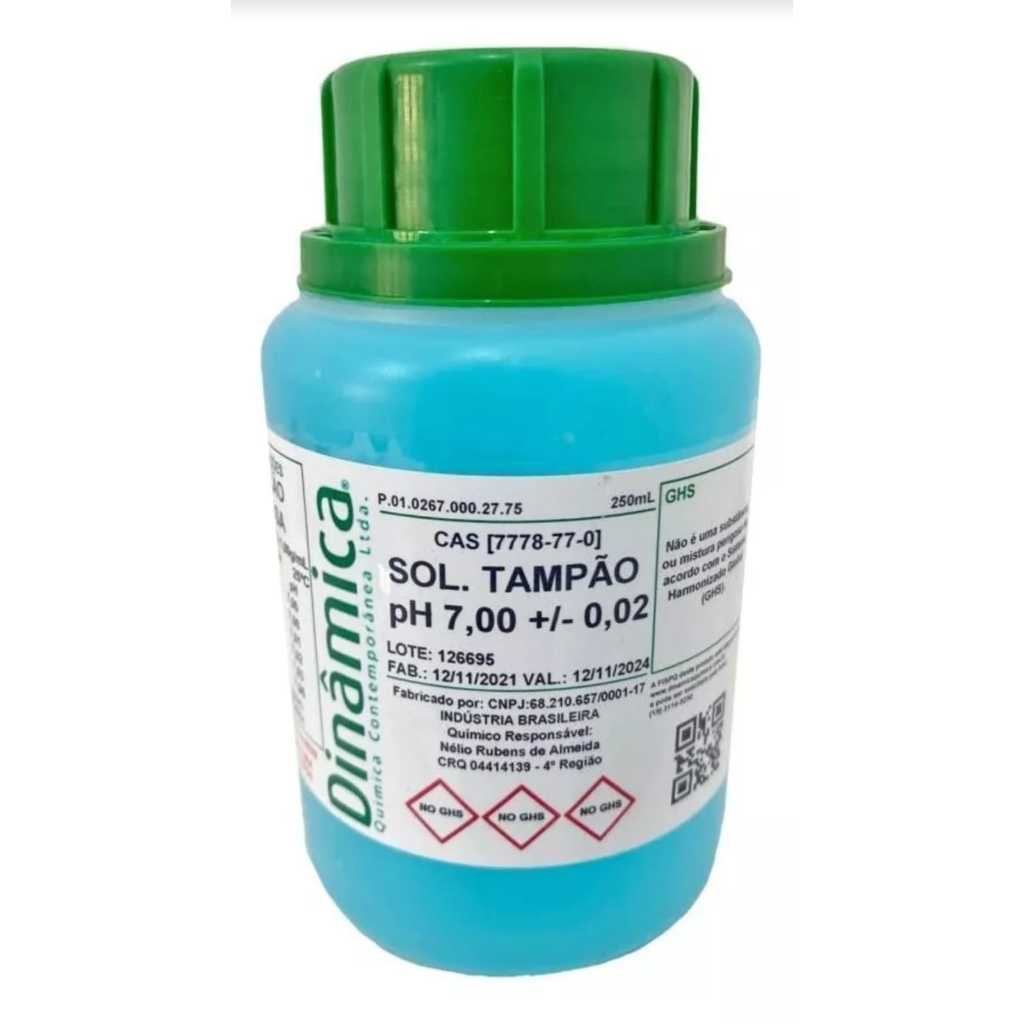 Solução Phmetro Ph 7.0 Tampão Calibrador Teste Ph 250ml