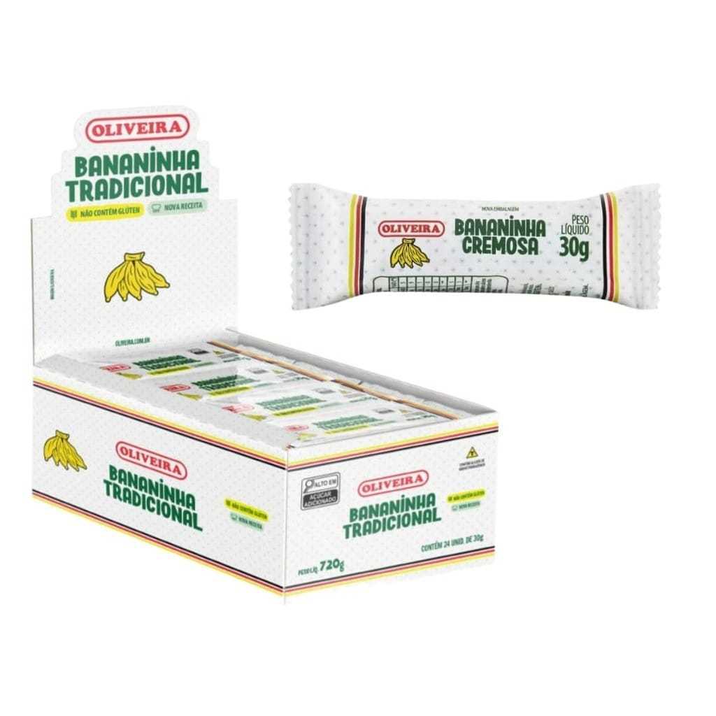 BANANINHA OLIVEIRA TRADICIONAL COM AÇÚCAR 24x30gr