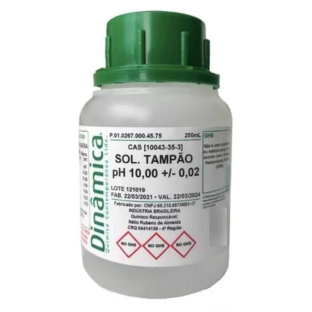 Solução Phmetro Ph 10.0 Tampão Calibrador Teste Ph Dinâmica