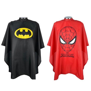 Kit Com Duas Capas de Corte deCabelo Infantil Batman & Homem Aranha barbeiros fecho em ziper
