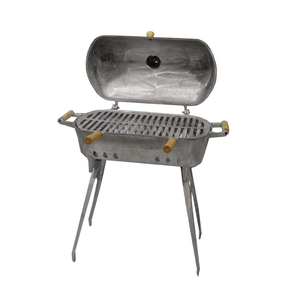 churrasqueira a bafo em aluminio mais par de pes em Oferta na Shopee