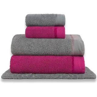 Jogo 5 Peças 2 Banho 2 Rosto 1 Piso Canadá Elegante Premium - Rosa Toalhas em Oferta na Shopee