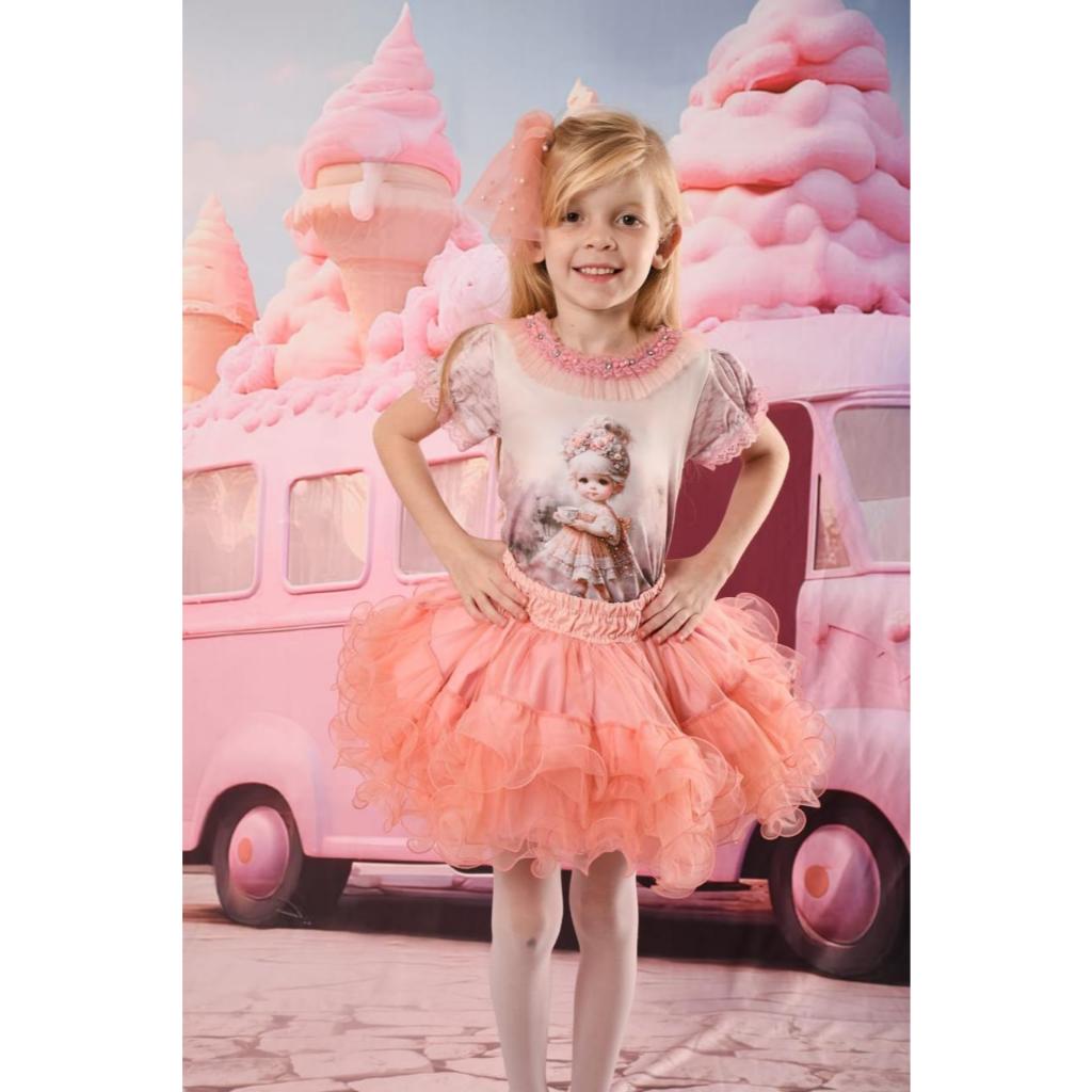 Conjunto De Festa Infantil Feminino Conjunto Festa Infantil Menina Luxo Saia + Blusa Luxo