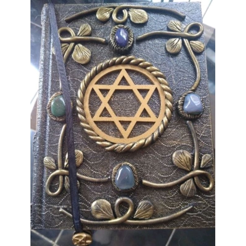 Grimorio 200 Folhas Hexagrama Estrela de Davi Salomão Caderno Diário Místico