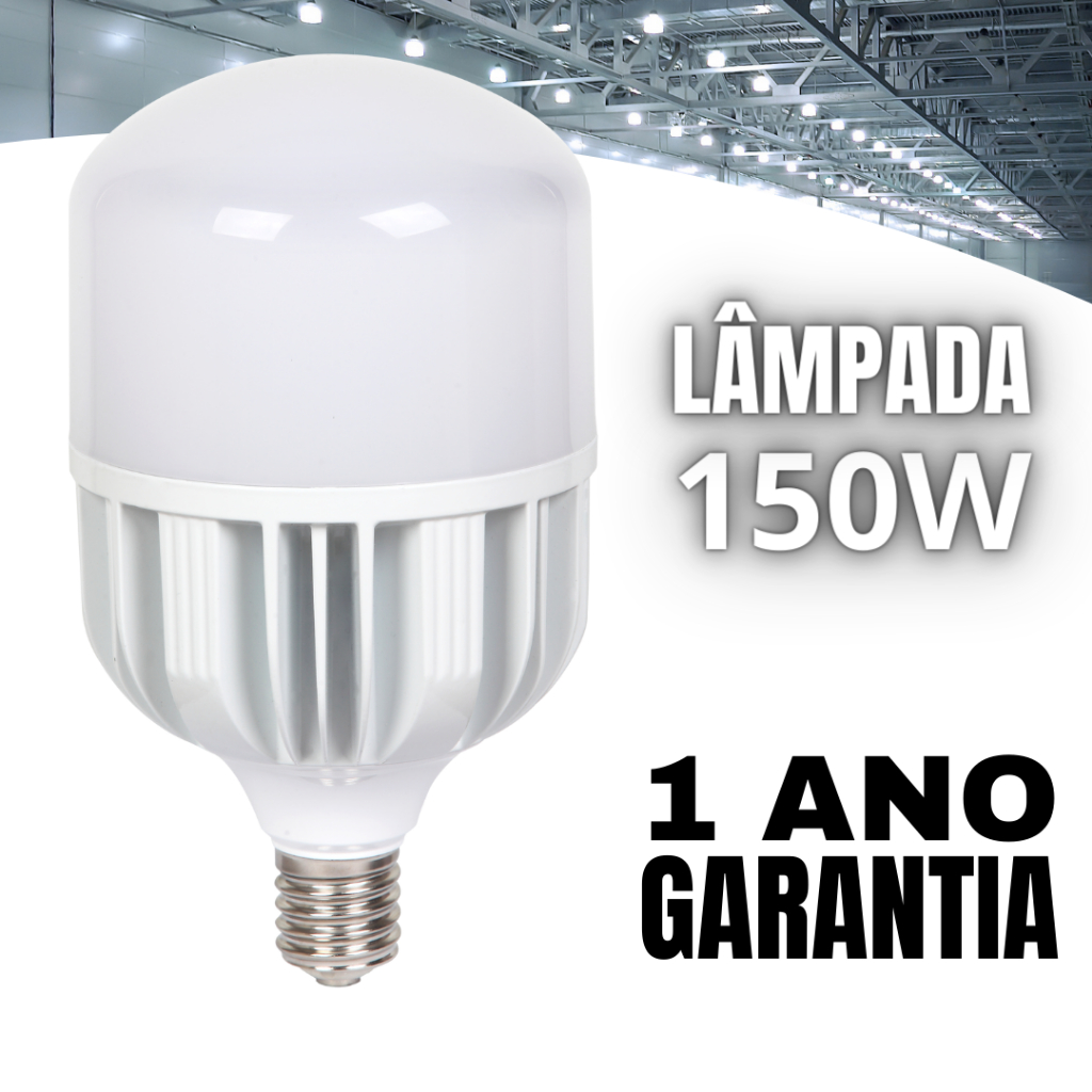 Lâmpada Super Led Bulbo 150w E27 E40 Alta Potência Galpão Branco frio 6500k Bivolt