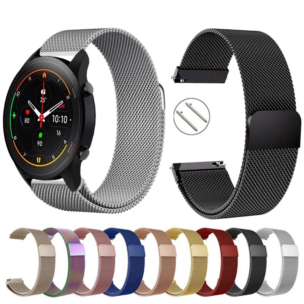 Pulseira de 22mm milanesa aço inox para Xiaomi Mi Watch 1.39 de Engate Rapido