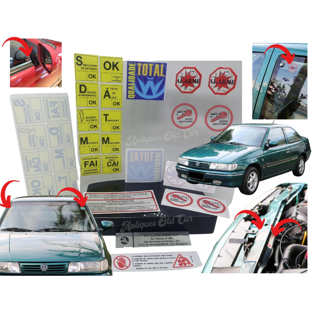 KIT ADESIVOS LOGUS E POINTER / PADRÃO AUTOLATINA / MINI-FRENTE, COFRE, VIDROS E PARA-BRISA