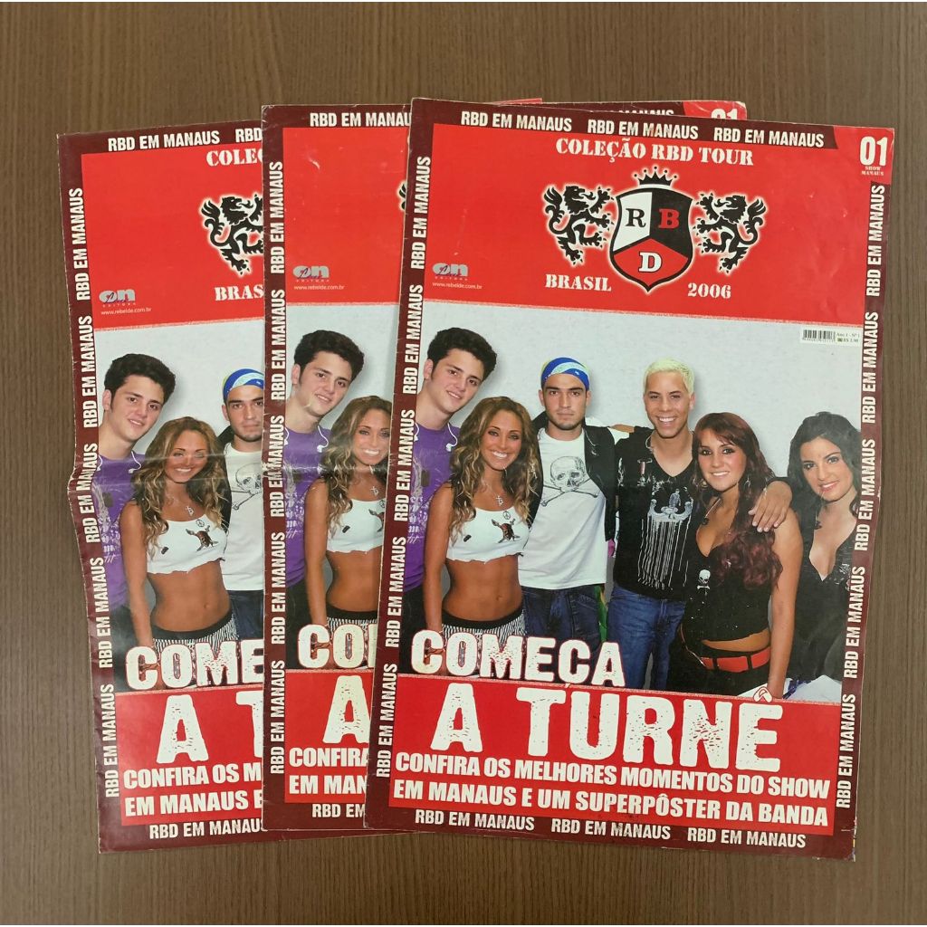 Revista Pôster Coleção RBD TOUR Brasil 2006 - Rebelde nº 1 - MANAUS