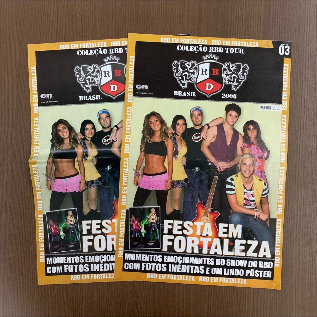 Revista Pôster Coleção RBD TOUR Brasil 2006 - Rebelde nº 3 - FORTALEZA