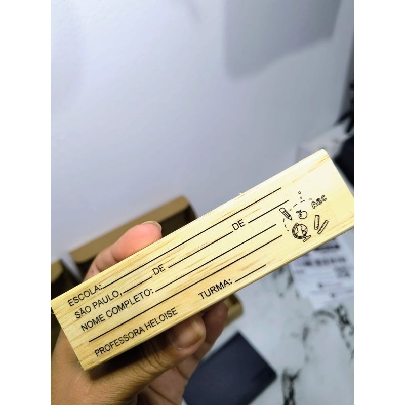 Carimbo pedagógico escolar personalizado de cabeçalho + almofada em Oferta na Shopee