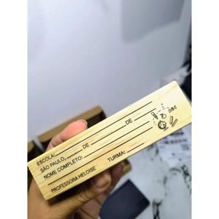Carimbo pedagógico escolar personalizado de cabeçalho + almofada em Oferta na Shopee