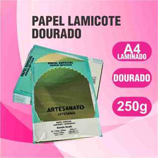 Papel Lamicote Dourado 250g A4 Laminado Kit 10 a 50 Folhas em Oferta na Shopee