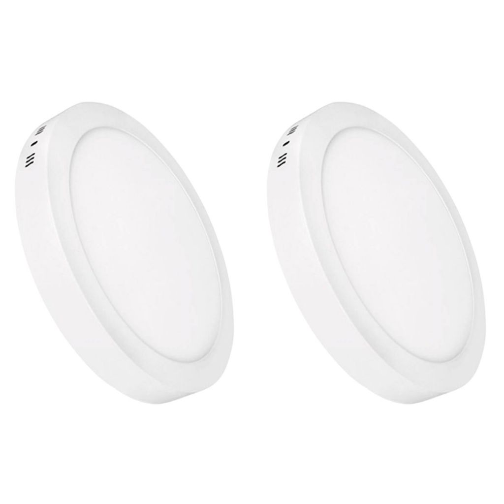 Kit 2 Luminária Painel Plafon Led Sobrepor Redondo 12w Bivolt - Home & Living