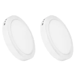 Kit 2 Luminária Painel Plafon Led Sobrepor Redondo 12w Bivolt