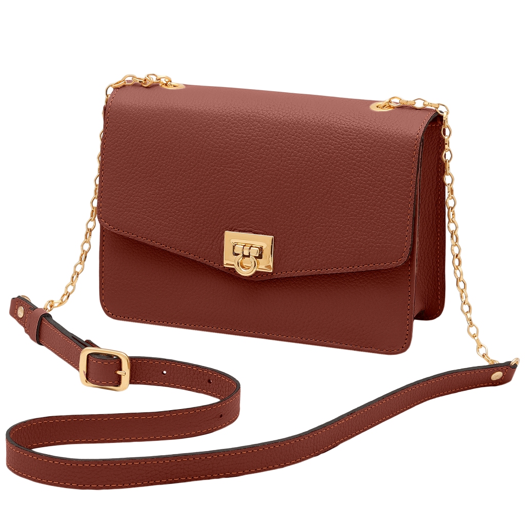 Bolsa Feminina Transversal de Couro Bovino Legítimo Mariart Margarida