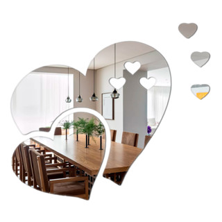 Kit 5 Espelhos Corações Decoração Sala Quarto Cozinha