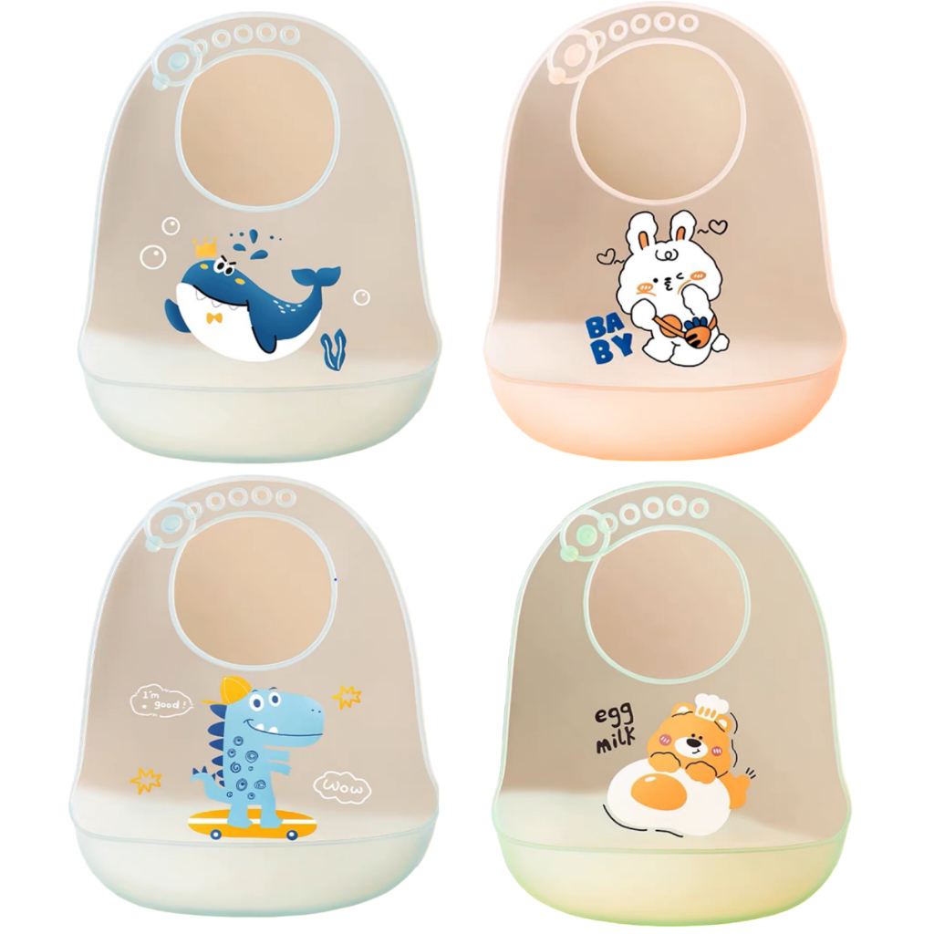Babador Cristalino Cata Migalhas Infantil Super SiliconeTransparente Protecao Sorriso Miga Clean