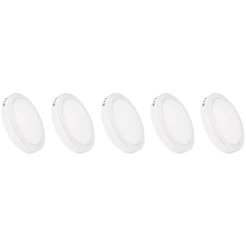 Kit 5 Luminária Painel Plafon Led Sobrepor Redondo 12w Bivolt