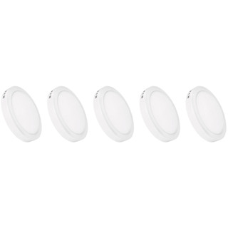 Kit 5 Luminária Painel Plafon Led Sobrepor Redondo 12w Bivolt