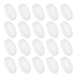 Kit 20 Luminária Painel Plafon Led Sobrepor Redondo 12w Bivolt