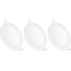 Kit 3 Luminária Painel Plafon Led Embutir Redondo 12w Bivolt