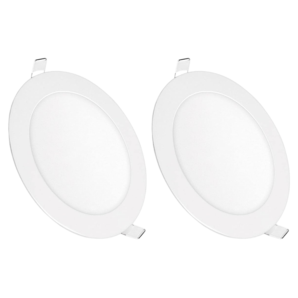Kit 2 Luminária Painel Plafon Led Embutir Redondo 12w Bivolt