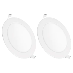 Kit 2 Luminária Painel Plafon Led Embutir Redondo 12w Bivolt