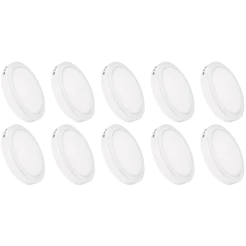 Kit 10 Luminária Painel Plafon Led Sobrepor Redondo 6w Bivolt