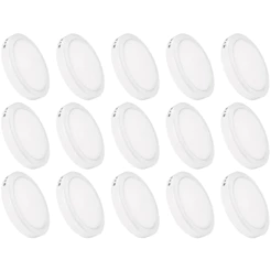 Kit 15 Plafon Luminária Painel Sobrepor Led Redondo Bivolt 6w