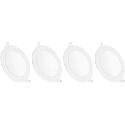 Kit 4 Luminária Painel Plafon Led Embutir Redondo 6w Bivolt Teto