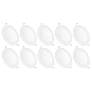 Kit 10 Luminária Painel Plafon Led Embutir Redondo 6w Bivolt Teto em Oferta na Shopee