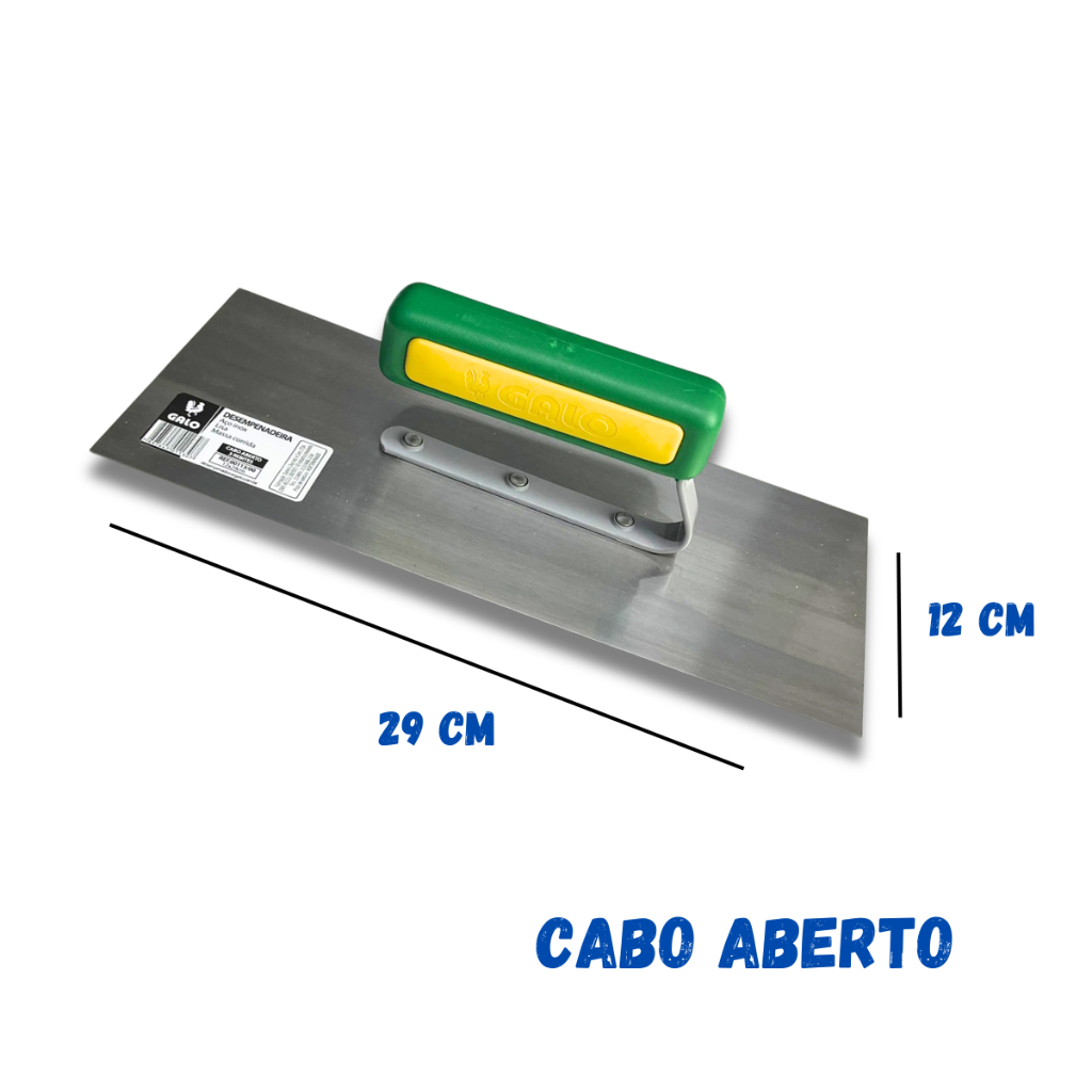Desempenadeira Aço Galo Verde 113/00 Lisa Massa Corrida 12 X 29 Cm em Oferta na Shopee