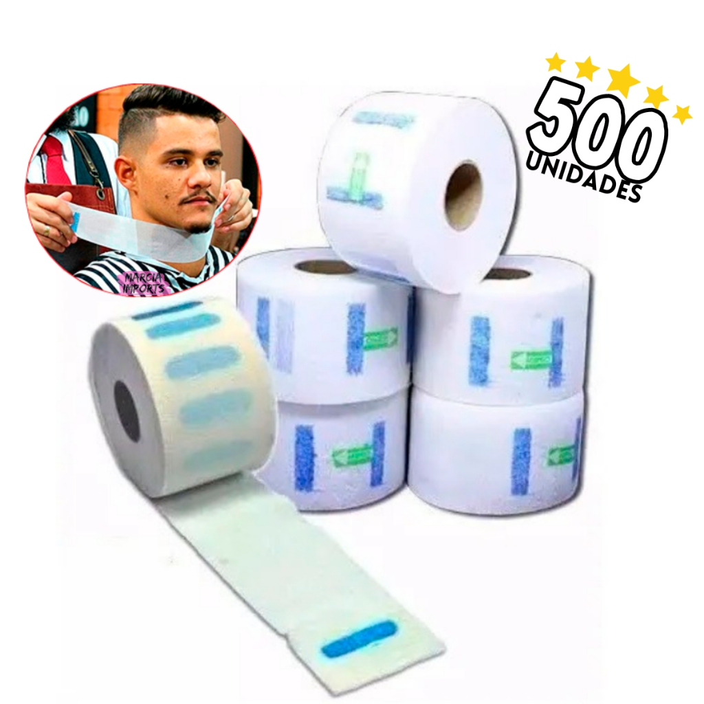 Gola Higiênica Descartável 5 Pacotes 500 Unidades de barbearia e salões de beleza Item P Barbeiro