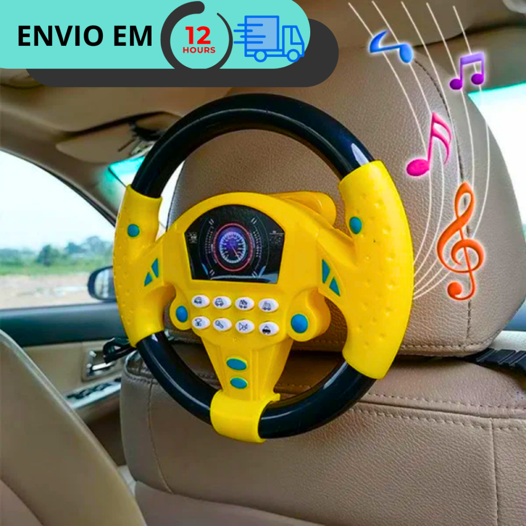 Brinquedo Educativo: Volante Musical com Efeitos Sonoros e Direção Simulada