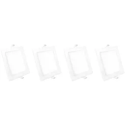 Kit 4 Luminária Painel Plafon Led Embutir Quadrado 12w Bivolt Elgin