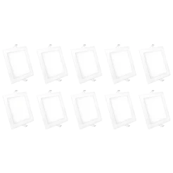 Kit 10 Luminária Painel Plafon Led Embutir Quadrado 12w Bivolt Elgin