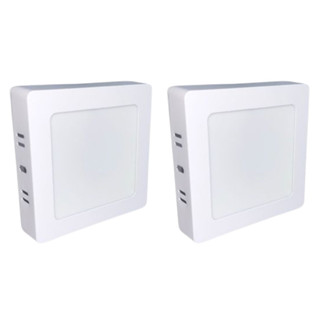 Kit 2 Luminária Painel Plafon Led Sobrepor Quadrado 6w Bivolt