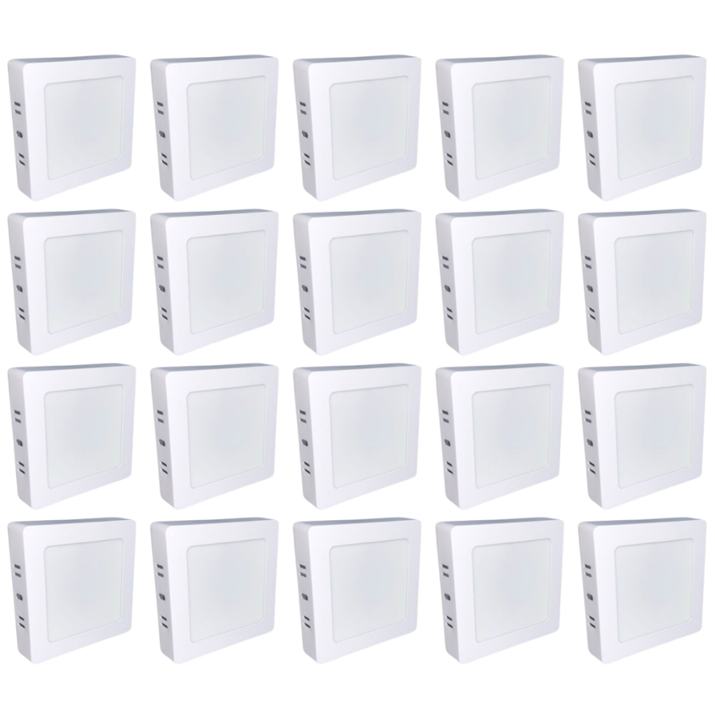 Kit 20 Luminária Painel Plafon Led Sobrepor Quadrado 6w Bivolt em Oferta na Shopee