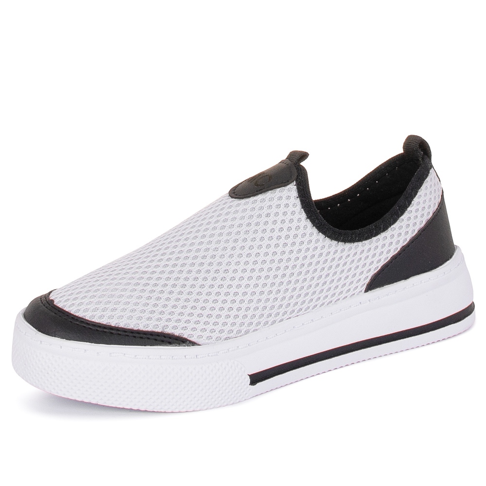 Tênis Meia Calce Fácil Slip On Macerata Sneaker It Shoes Preto e Branco Confortável