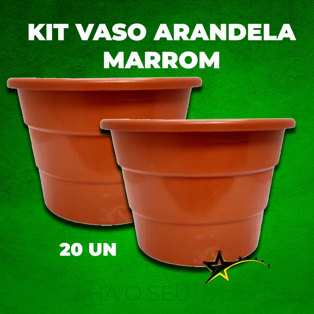 KIT VASOS  ARANDELA MARROM  MEIA LUA JARDIM VERTICAL 3,3 l FLORES PLANTAS CASA JARDIM PAISAGISMO em Oferta na Shopee