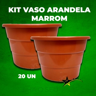 KIT VASOS  ARANDELA MARROM  MEIA LUA JARDIM VERTICAL 3,3 l FLORES PLANTAS CASA JARDIM PAISAGISMO em Oferta na Shopee