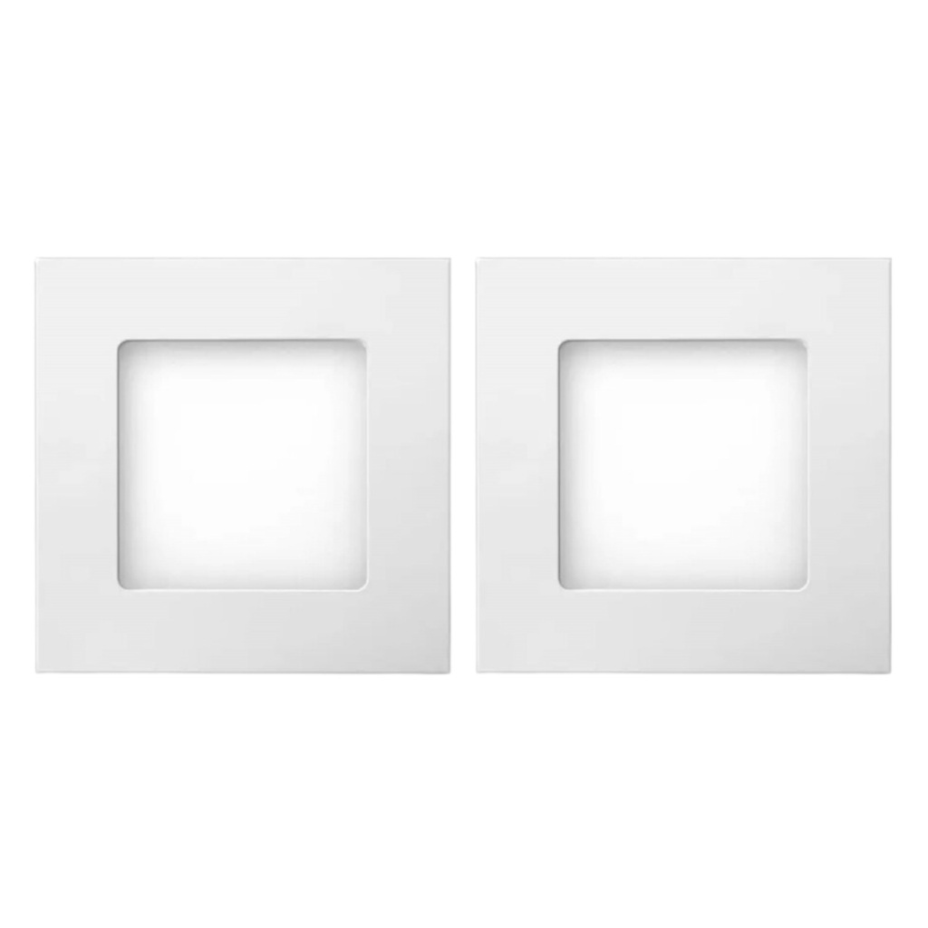 Kit 2 Luminária Painel Plafon Led Embutir Quadrado 6w Bivolt Teto Elgin em Oferta na Shopee