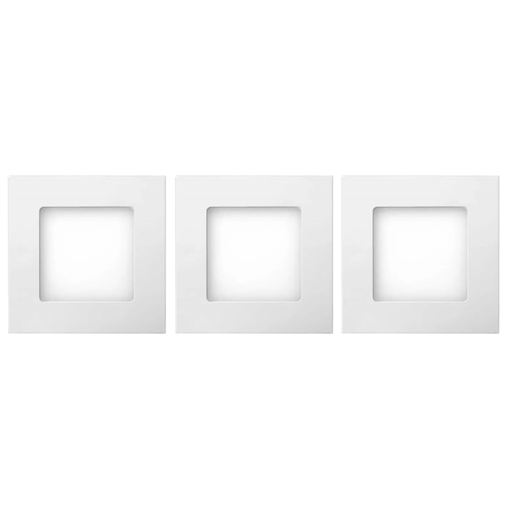 Kit 3 Luminária Painel Plafon Led Embutir Quadrado 6w Bivolt Teto Elgin em Oferta na Shopee