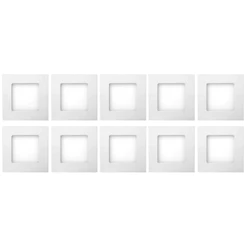 Kit 10 Luminária Painel Plafon Led Embutir Quadrado 6w Bivolt Teto Elgin