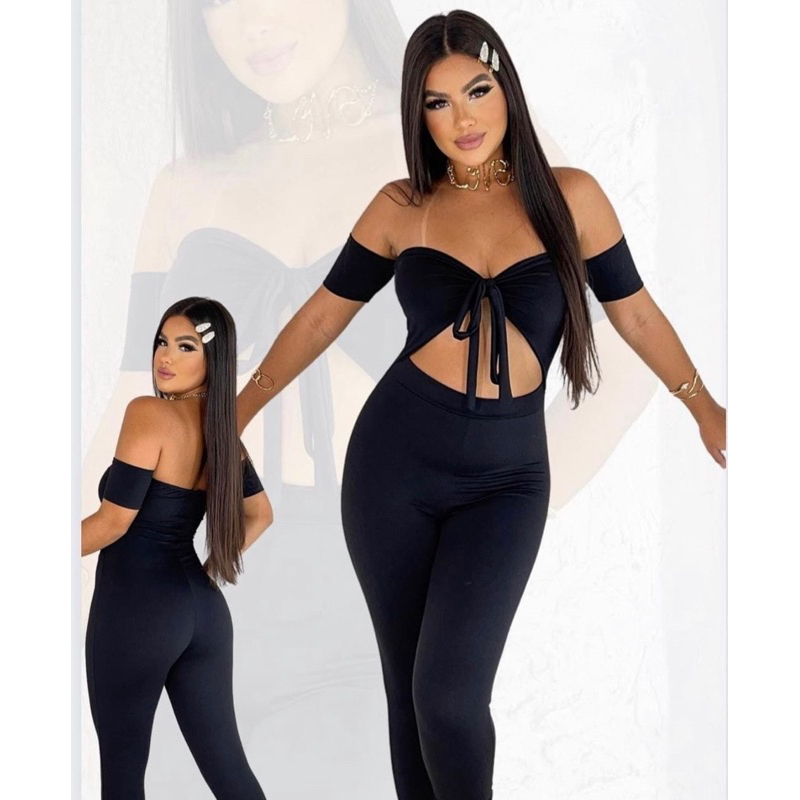 Macacão Longo Feminino Ciganinha Suplex Moda Gringa Com Laço | Envio Rápido Atacado