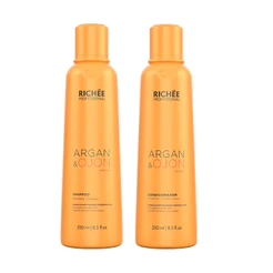 Kit Shampoo e Condicionador 2x250ml Argan e Ojon Richee Professional Hidratação Nutrição uso Diário